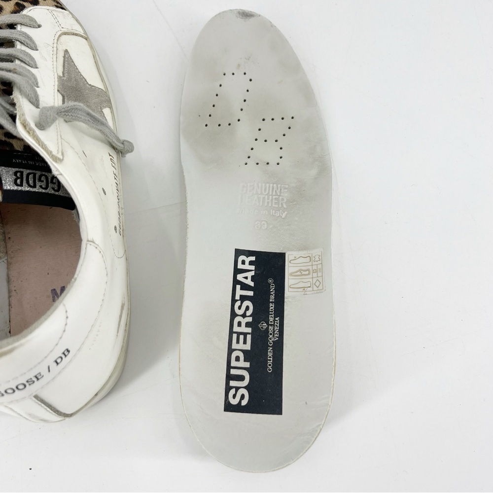 Golden Goose Super Star Leopard Calf Hair Low Top Sneakers 39 - Picture 11 of 14